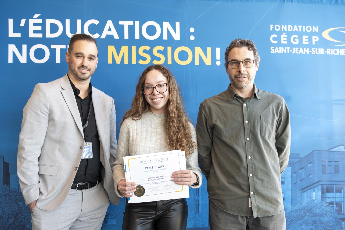 Laurence Van Hyfte, engagement aux études (formation générale) - offerte par la Fondation du Cégep Saint-Jean-sur-Richelieu
