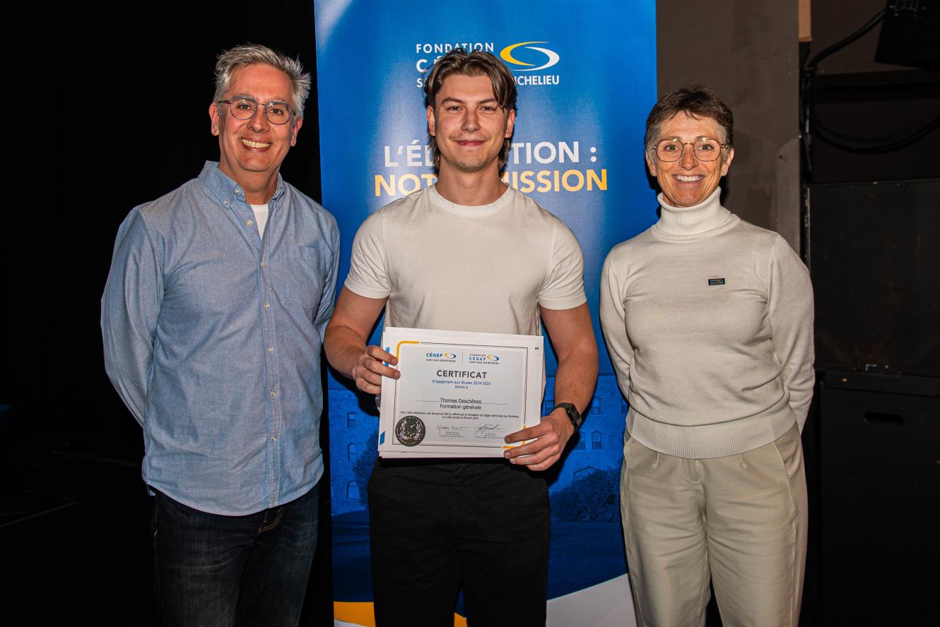 Thomas Deschênes, formation générale - offerte par la Fondation du Cégep Saint-Jean-sur-Richelieu