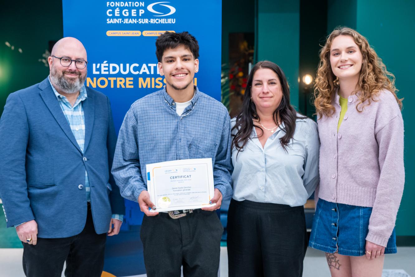 Daniel Ayala-Sanchez, formation générale - offerte par la Fondation du Cégep Saint-Jean-sur-Richelieu