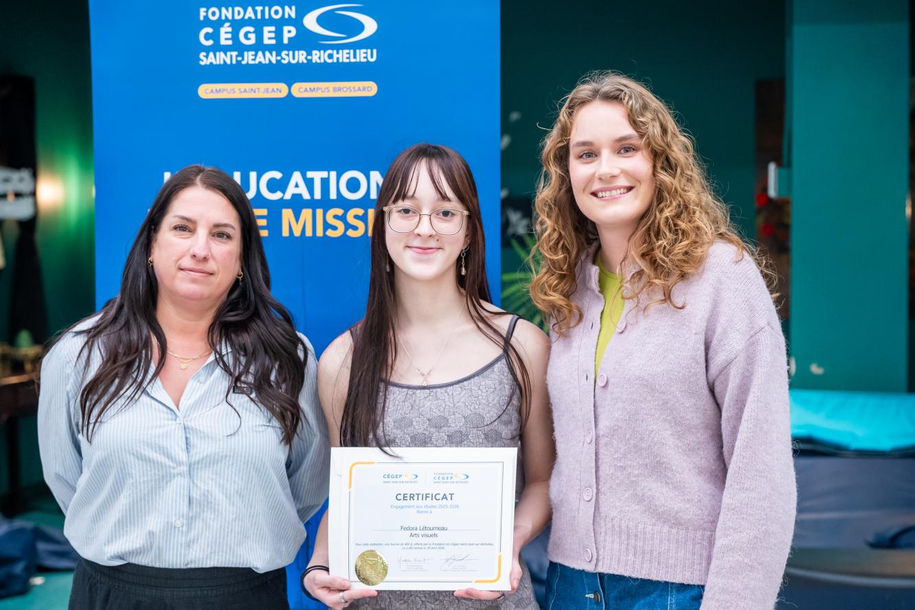 Fedora Létourneau, engagement aux études - offerte par la Fondation du Cégep Saint-Jean-sur-Richelieu