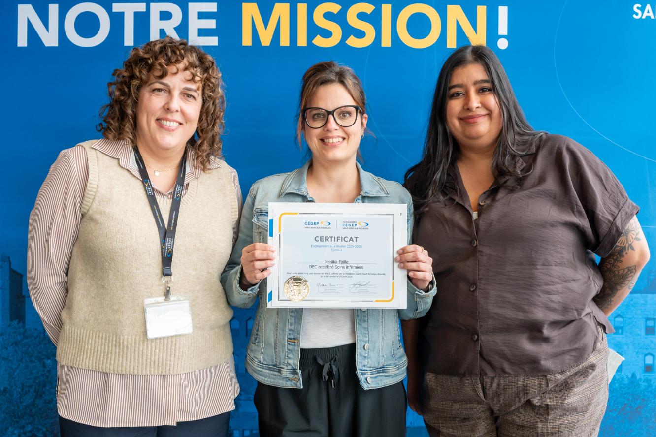Jessika Faille, engagement aux études - offerte par la Fondation Santé Haut-Richelieu-Rouville