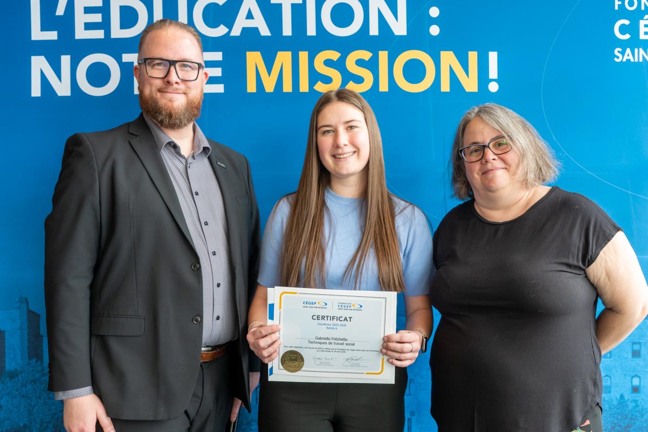Gabrielle Fréchette, excellence - offerte par la Fondation du Cégep Saint-Jean-sur-Richelieu