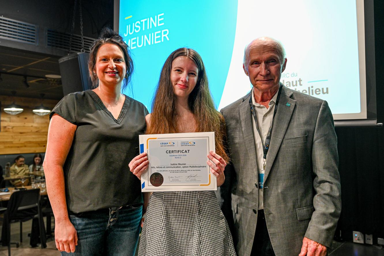 Justine Meunier, excellence - offerte par la MRC du Haut-Richelieu